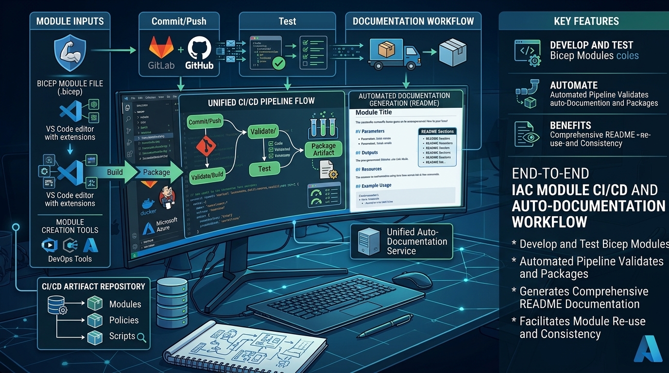 Bicep module CI/CD and automatic documentation workflow